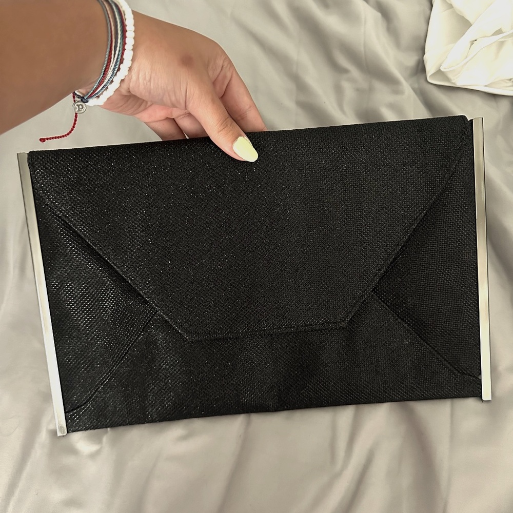 Sparkly Black Clutch Purse w/ Chain